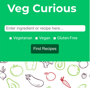 A screenshot from a project titled Veg Curious